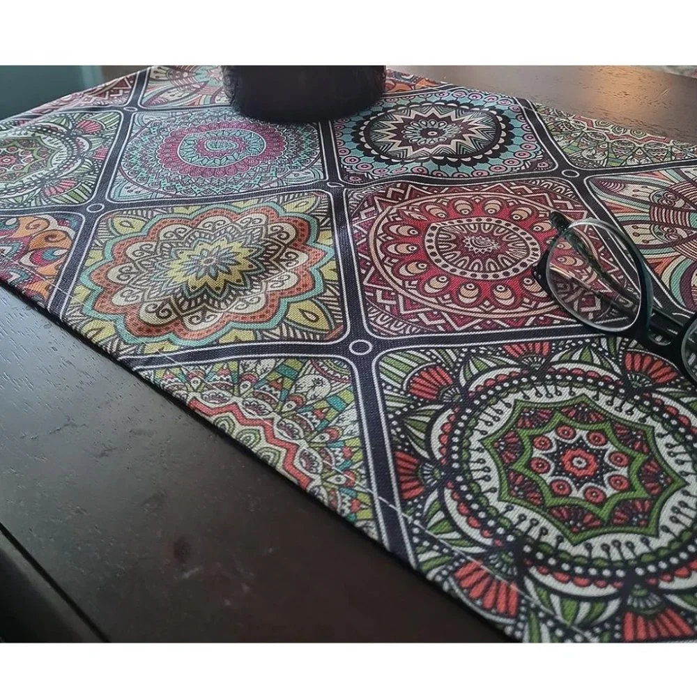 Long Boho Table Runner Bohemian Farmhouse Cottage Decor Decorative Cloth 13x72